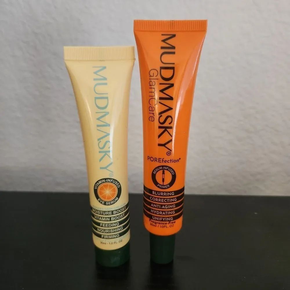 Mudmasky Skincare Duo Serum-Infused Primer & Vitamin-Infused Eye Serum 1.0floz